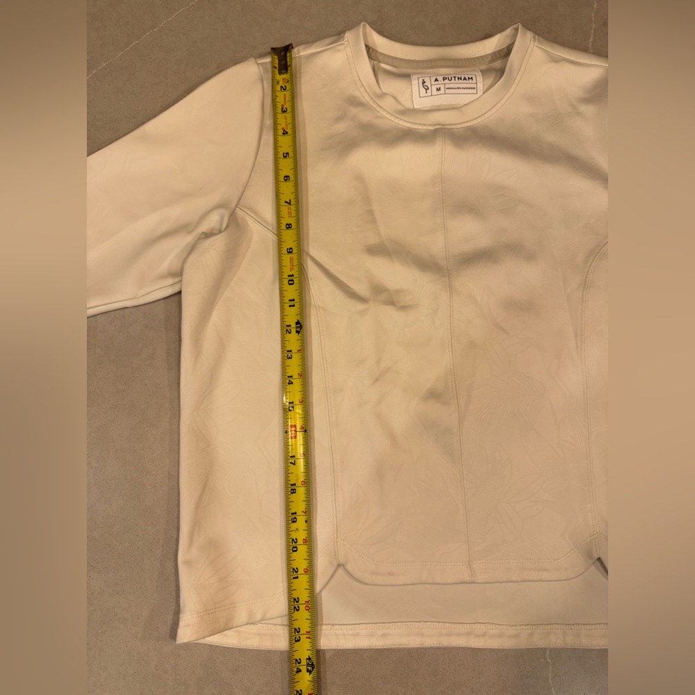 A. Putnam Minimalist White Tulip Hem Sweatshirt - Picture 6 of 9
